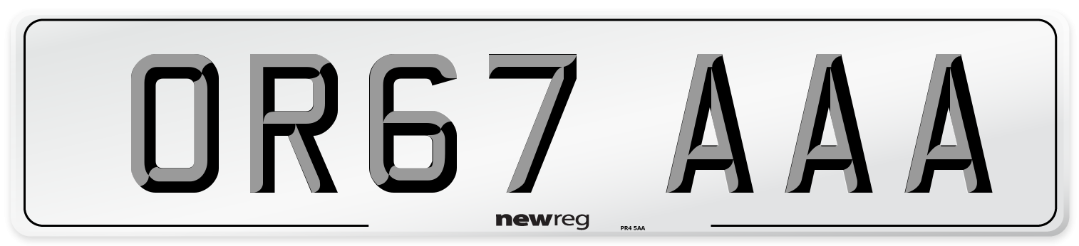 OR67 AAA Number Plate from New Reg
